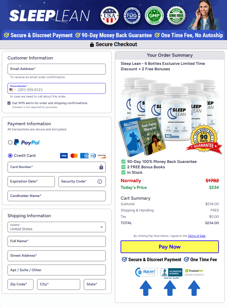 sleeplean-order-page